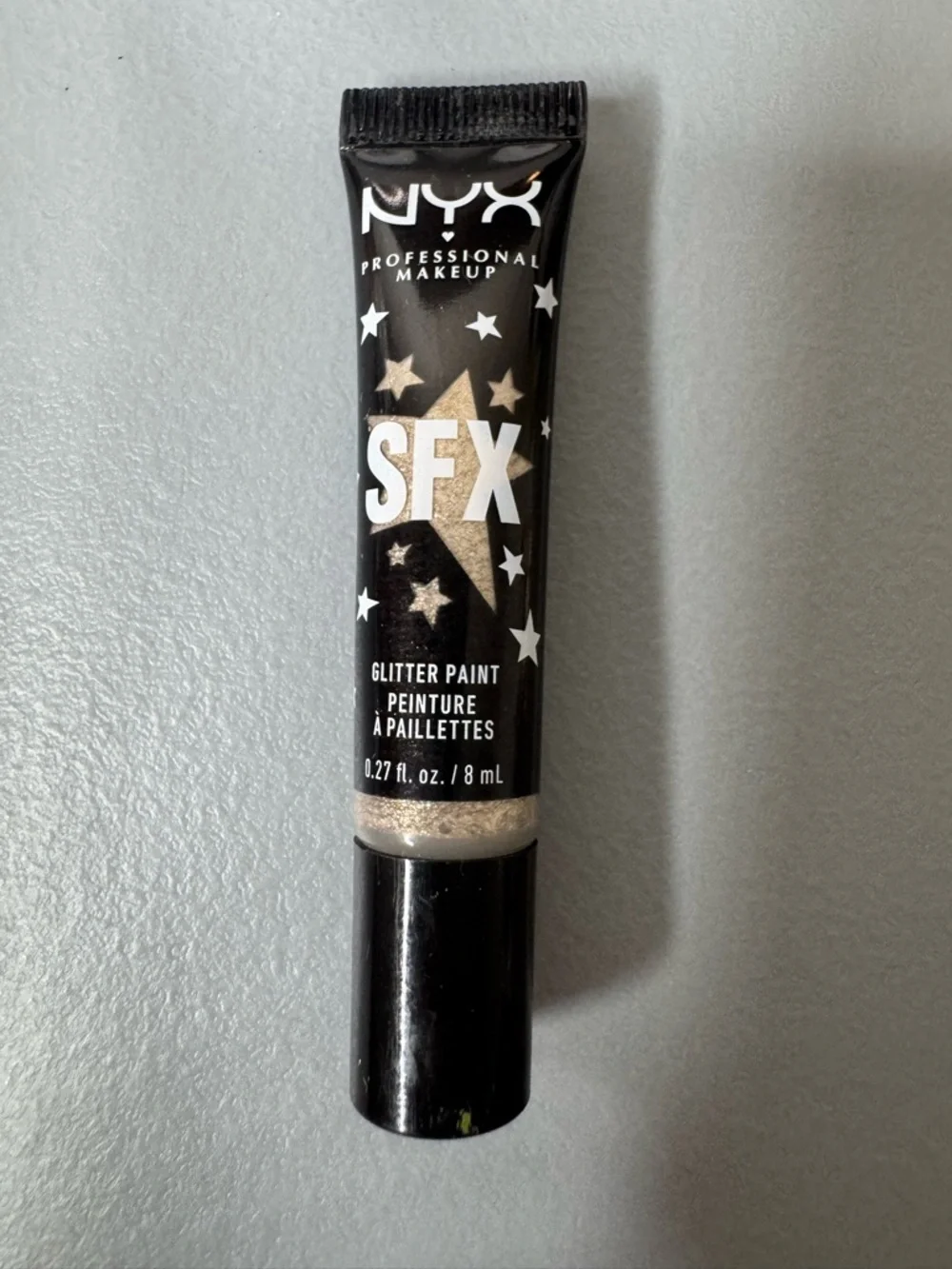 NYX SFX Glitter Paint in graveyard glam shimmer eyeshadow neutral nude